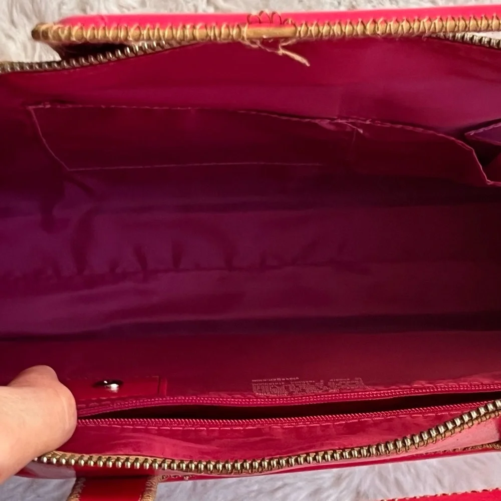 Bright Pink Vegan Leather Handbag with Top Handle
